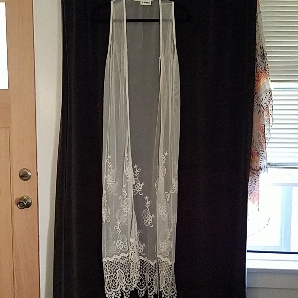 extra long sleeveless kimono